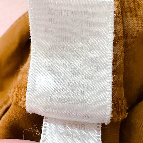Garnet Hill Organic Cotton Chino Cropped Straight Leg Pants Camel Brown Size 6 - Picture 10 of 12